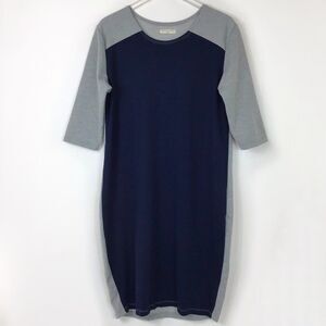 Kingdom & State dress L Blue Colorblock Knee Length Jersey Collegiate Clean Girl